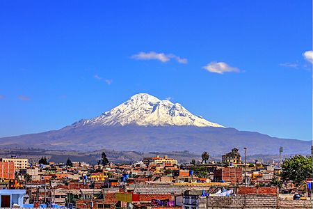 Archivo:Vista del Volcán Chimborazo desde Riobamba