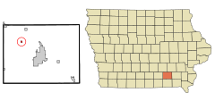 Wapello County Iowa Incorporated and Unincorporated areas Chillicothe Highlighted.svg
