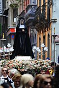 A religious procession in the streets of Santa Cruz de Tenerife (details). Tenerife, Canary Islands, Spain, Southwestern Europe