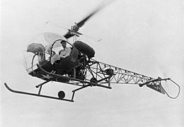 Bell 47-OH-13 inflight bw