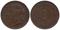 Archivo:British Honduras, 1 cent 1889