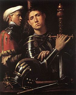 Archivo:Cavazzola Guerrero con su escudero 1518-22 Uffizi