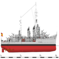 Crucero antiaéreo Méndez Núñez (en 1950)