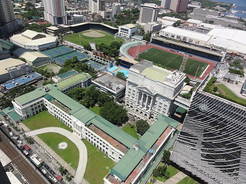 De La Salle University (DLSU) Campus; Rizal Memorial Sports Complex; Harrison Plaza - Aerial Shot (Taft Avenue, Malate, Manila; 2015-06-25)