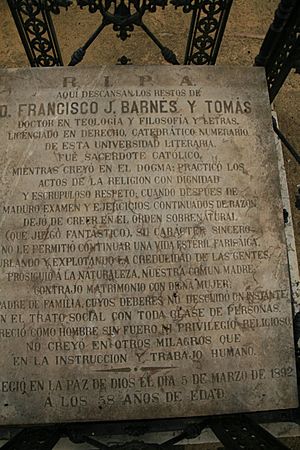 Archivo:Epitafio de la tumba de José Barnés