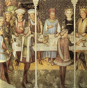 Archivo:Fratelli zavattari, banchetto di nozze, cappella di teodolinda, duomo di monza, 1444