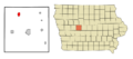 Greene County Iowa Incorporated and Unincorporated areas Churdan Highlighted