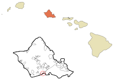 Honolulu County Hawaii Incorporated and Unincorporated areas Iroquois Point Highlighted.svg
