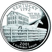 Archivo:Kentucky quarter, reverse side, 2001