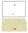 Kingman County Kansas Incorporated and Unincorporated areas Spivey Highlighted