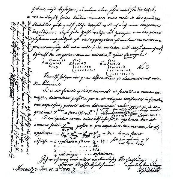 Letter Goldbach-Euler