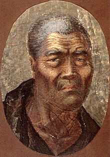 Louis Choris (1795-1828) - Kamehameha, King of the Sandwich Islands by Louis Choris, (Russian), pen and watercolor.jpg
