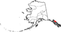 Map of Alaska highlighting Juneau City and Borough