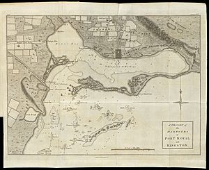 Archivo:Map showing the harbours of Port Royal and Kingston, Jamaica Wellcome L0063041