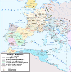 Archivo:Mapa Imperio Occidental (reparto Hipania en 411)
