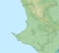 Mapa físico de localización Santa Elena