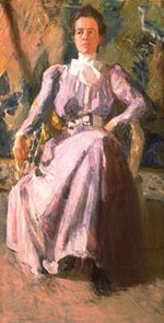 Archivo:Mary Foote, Lady in Lavender, Oil on Canvas, 30 x 16 inches, c.1898-01
