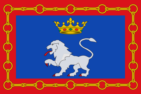 Pendón de Pamplona (según el privilegio de la unión) con cadenas