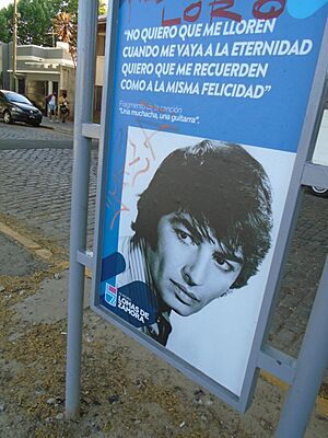 Archivo:Placa de Sandro en la plaza Roberto Sánchez (Banfield), a pocas cuadras de la mansión donde el cantante vivió sus últimas décadas