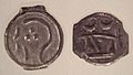 Sunbury hoard Northern probably Kent manfacture Design derived from Marseilles Greek coins with stylised head of Apollo and butting bull between 100BCE and 50BCE