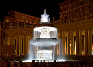 Archivo:The "ancient fountain" of St. Peter's Square at night