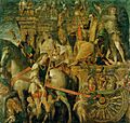 The Triumphs of Caesar, IX - Julius Caesar on his triumphal chariot; Andrea Mantegna (1484-92)