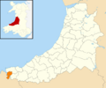 Wales Ceredigion Community Cardigan map