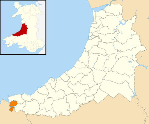 Wales Ceredigion Community Cardigan map