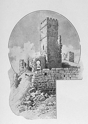 Archivo:1913, Memorias históricas de Burgos y su provincia, Detalle del castillo de Coruña del Conde (cropped)