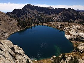 2013-09-18 12 31 14 View of Liberty Lake from about 10380 feet along the Ruby Crest National Recreation Trail in Kleckner Canyon, Nevada.jpg