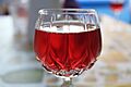 A glass of Lambrusco