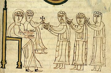 Archivo:Adoración de los Reyes Magos, 990 Códice de Roda, f. 206r detalle
