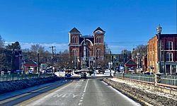 Courthouse Square as seen from Court Street Bridge, Owego, New York - 20220206.jpg