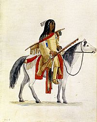 Archivo:Indian on horseback by Maximilian zu Wied-Neuwied