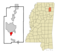 Lee County Mississippi Incorporated and Unincorporated areas Verona Highlighted