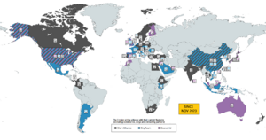 Archivo:Major airline alliance with current fleet size World map