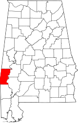 Map of Alabama highlighting Choctaw County.svg