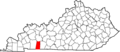 Map of Kentucky highlighting Todd County