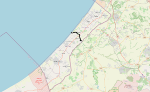 Archivo:OpenStreetMap image of Northern Gaza Evacuation Line