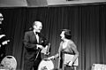 President Gerald R. Ford and United Press International (UPI) White House Correspondent Helen Thomas at the 61st Annual White House Correspondents' Association Dinner - NARA - 12007115