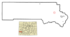 San Miguel County Colorado Incorporated and Unincorporated areas Sawpit Highlighted.svg
