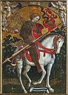 Archivo:San Trovaso (Venice) - San Crisógono a caballo - Michele Giambono