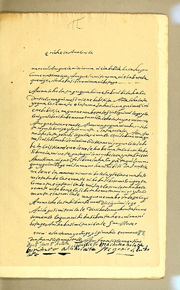 Timucua letter (1688)