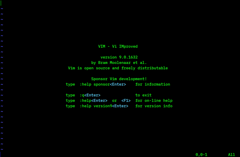 Vim 9.0 splash screen