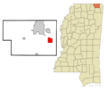 Alcorn County Mississippi Incorporated and Unincorporated areas Glen Highlighted