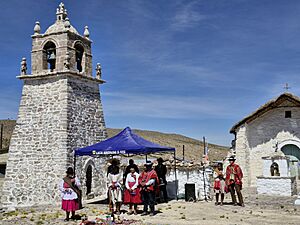 Archivo:Ceremonia de cambio de mando de la Mesa Técnica Regional de ganadería camélida en el poblado de Guallatire, comuna de Putre