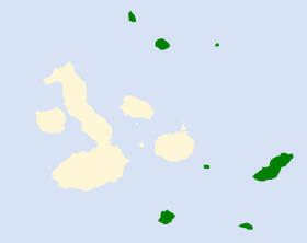 Distribución geográfica del pinzón de Darwin gris.
