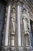Chartres Royal Portal, statues in the right part of the left bay