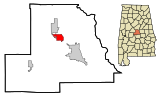Chilton County Alabama Incorporated and Unincorporated areas Thorsby Highlighted.svg