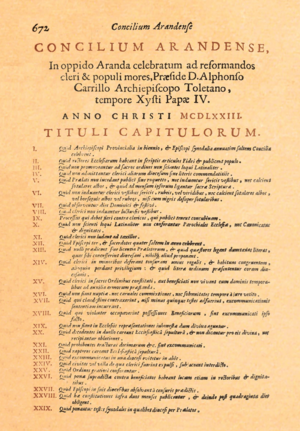 Archivo:Concilio de Aranda (1473) índice de capítulos